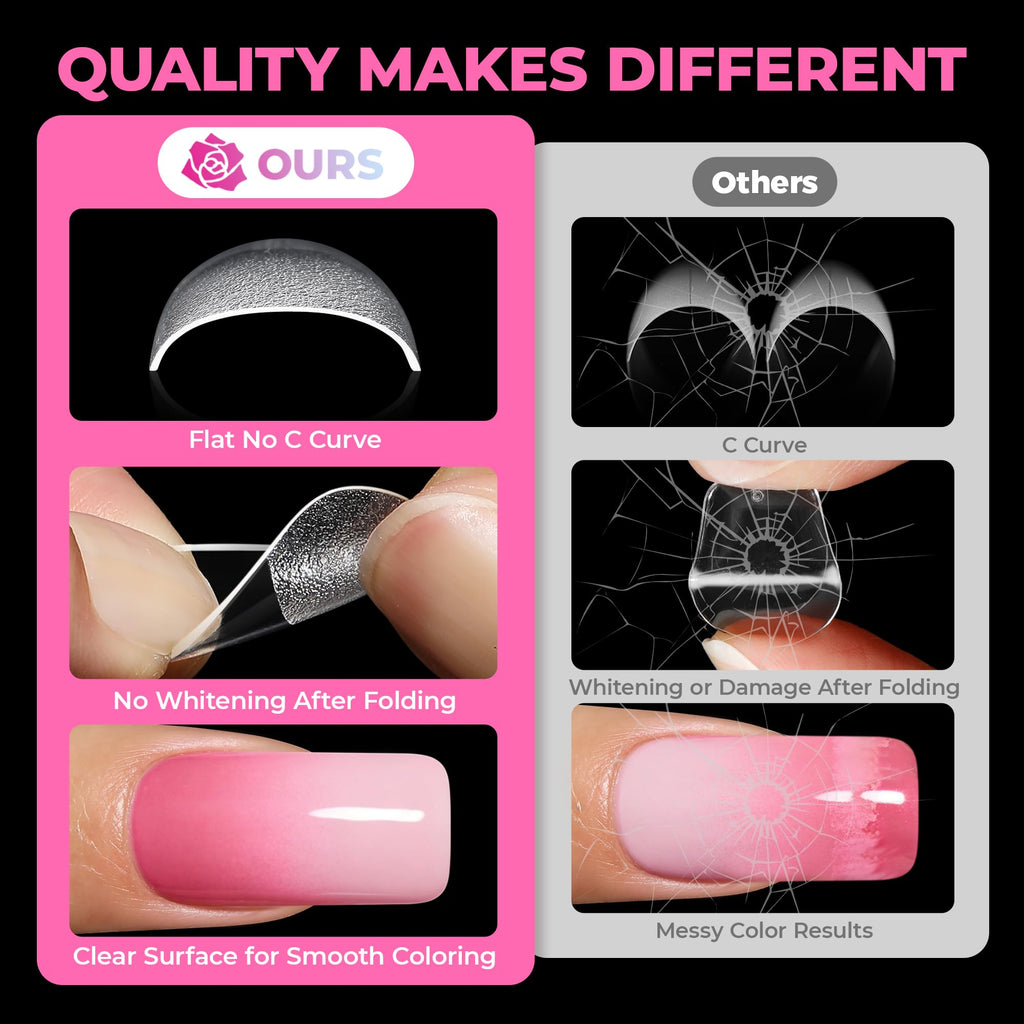 UNA GELLA Soft Gel Nail Tips, 6 Shapes + 2 Glue Options
