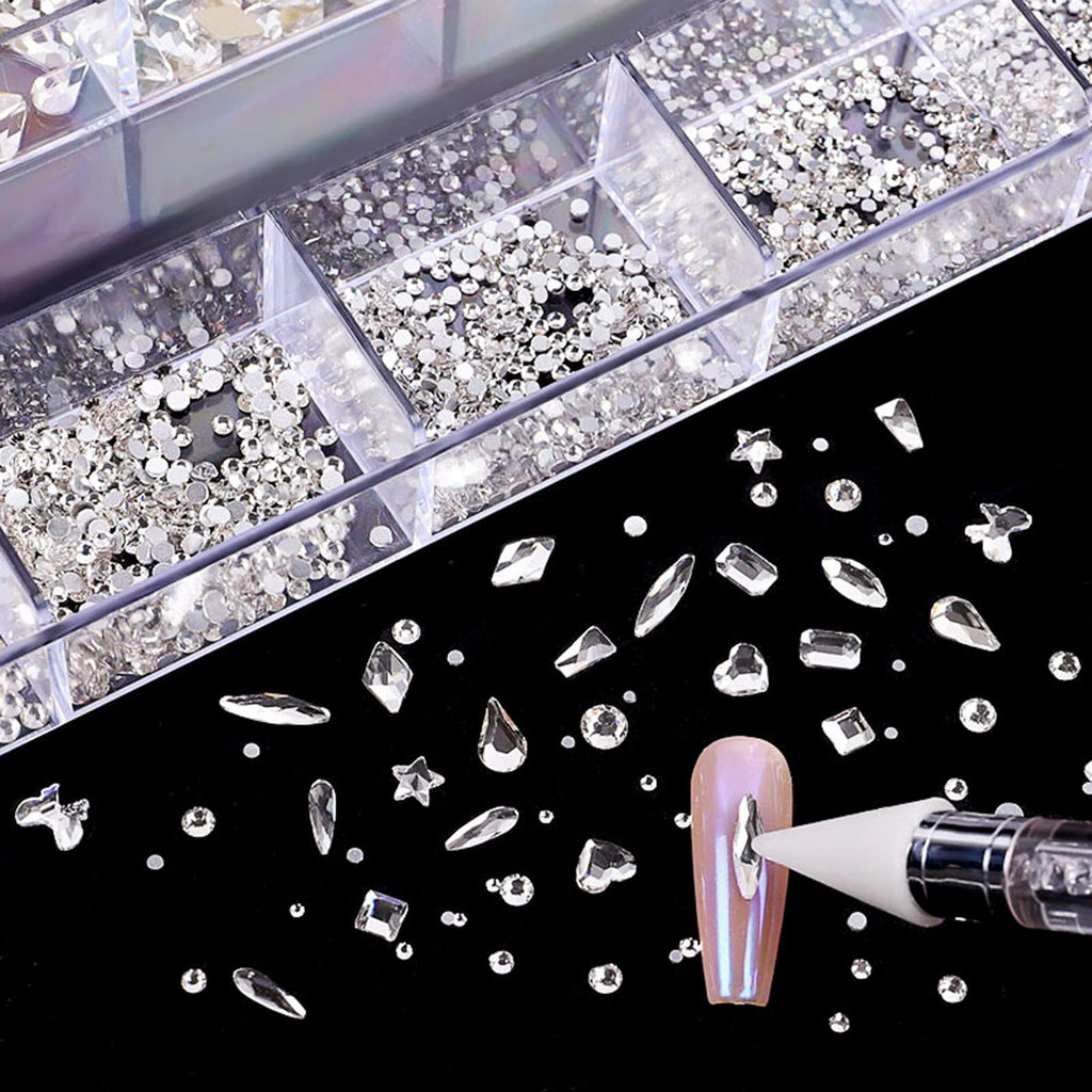 Nail Art Kit: 240 Special Shape & 2194 Flatback Rhinestones for Nails, ( 8 diff packs )