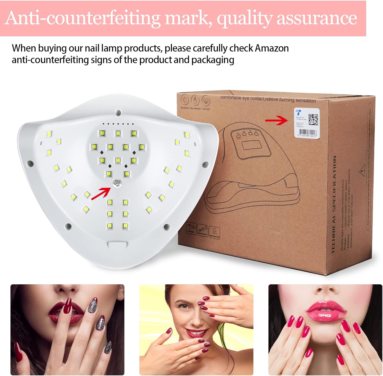 Nail Lamp, GreenLife® 80W UV LED Nail Dryer Lamp Machine for Nail Gel Polish Curing Fast Dry with 36pcs Beads Light Professional Manicure Pedicure