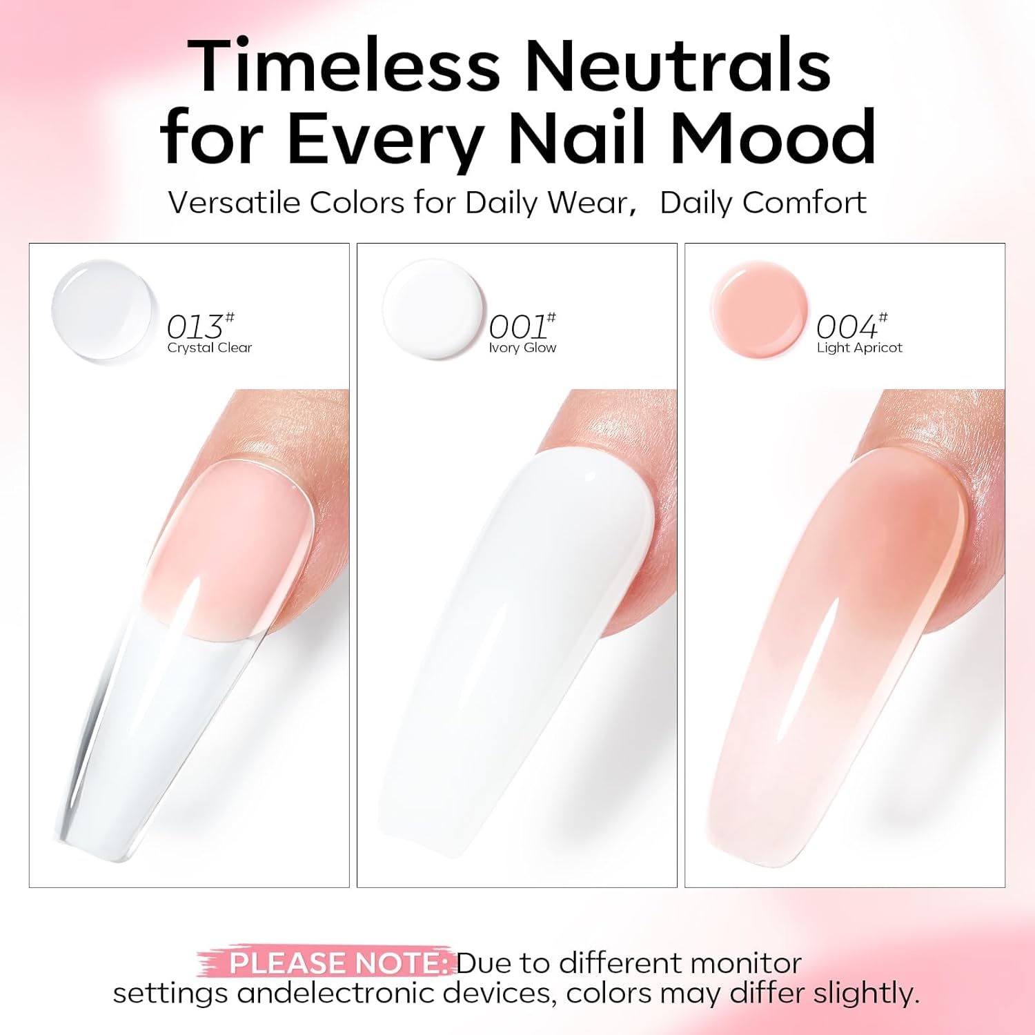 Modelones Poly Gel Nail Kit 3 Colors Clear White Apricot with Slip Solution Dual Nail Forms Top Base Coat Extension Builder Gel Enhancement Professional Starter Kit DIY Nail Art Salon Use