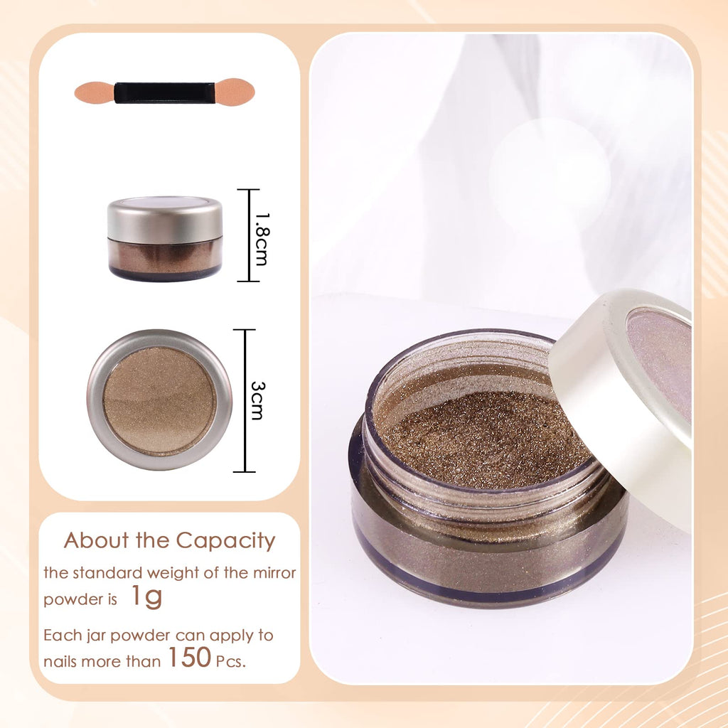 Laza Chrome Nail Powder Mirror Effect Metallic 6 diff colors