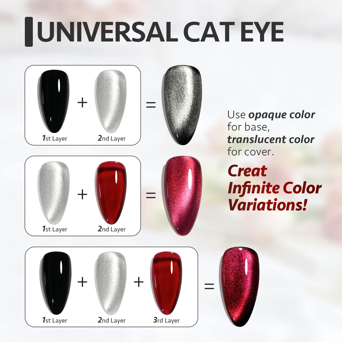 GAOY Magnetic Cat-Eye Gel Nail Polish, 20 Colors