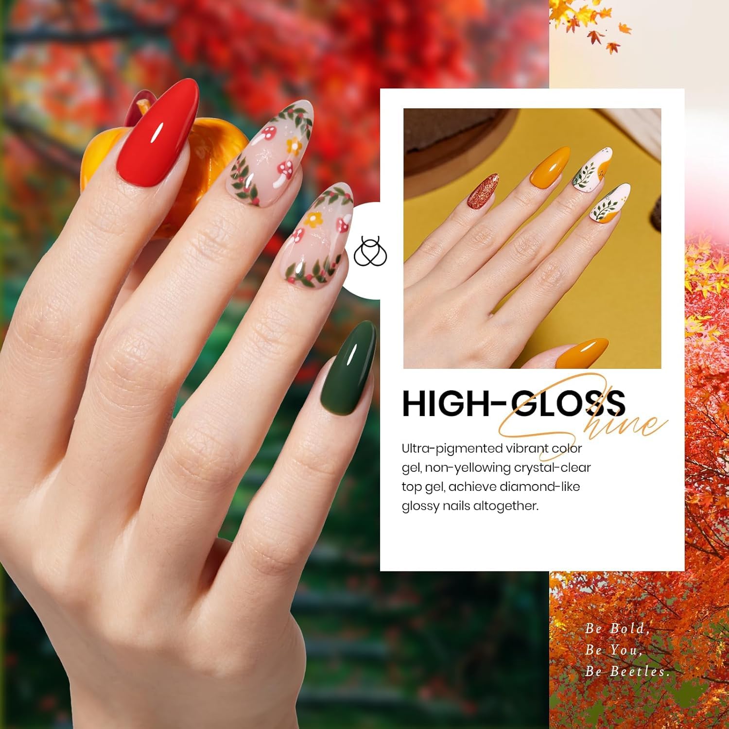 16 diff packs . Beetles GelNail Polish Kit, 20 Colors Soak Off Gel Polish with 1 Base Coat 1 Glossy & 1 Matte Top Coat