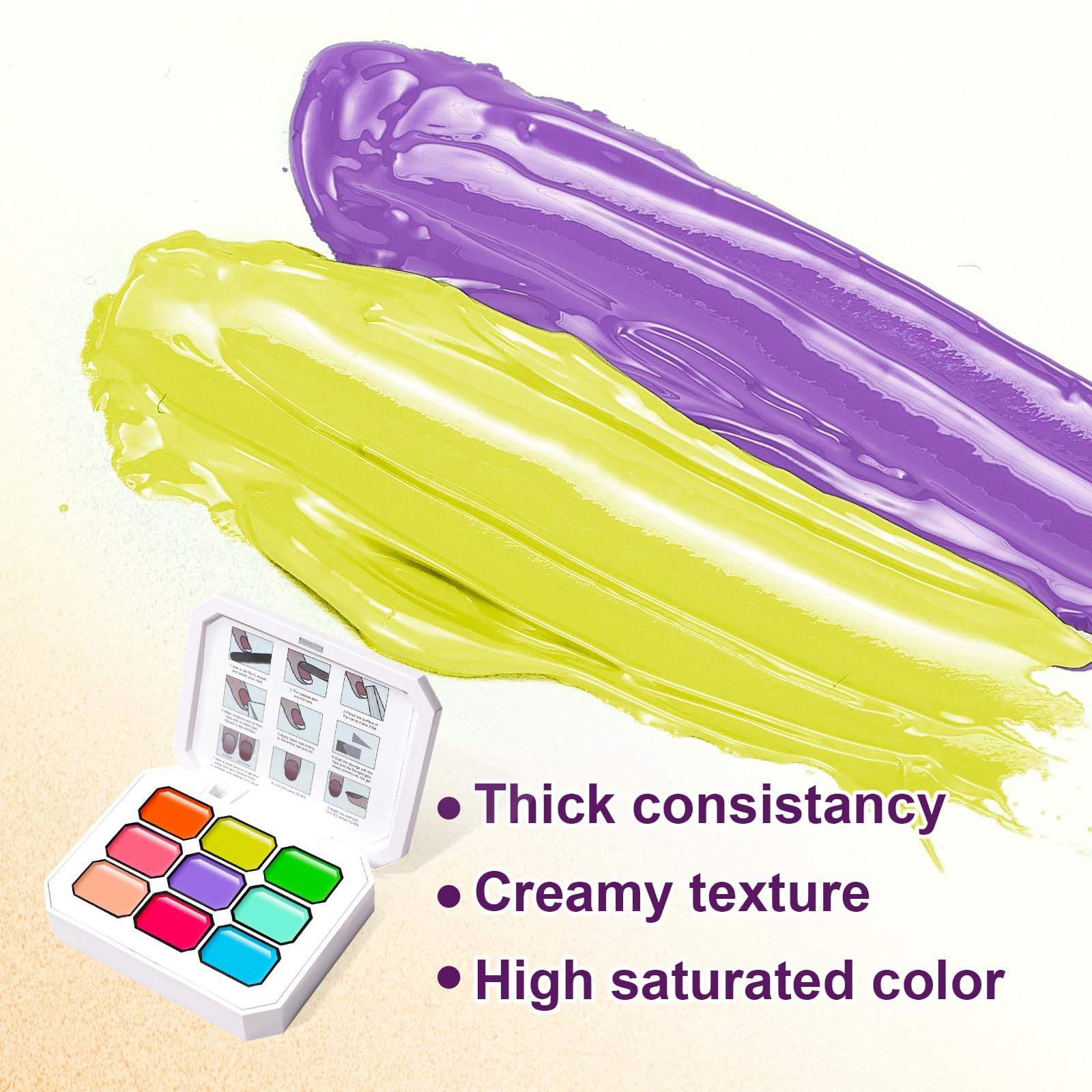 Gradient Painting Gel,(plenty of diff combinations!) 9 Colors Ombre Gel Nail Polish with 100Pcs Nail Sponges &Tweezers, Sponging Gel Nail Polish for Ombre Nails
