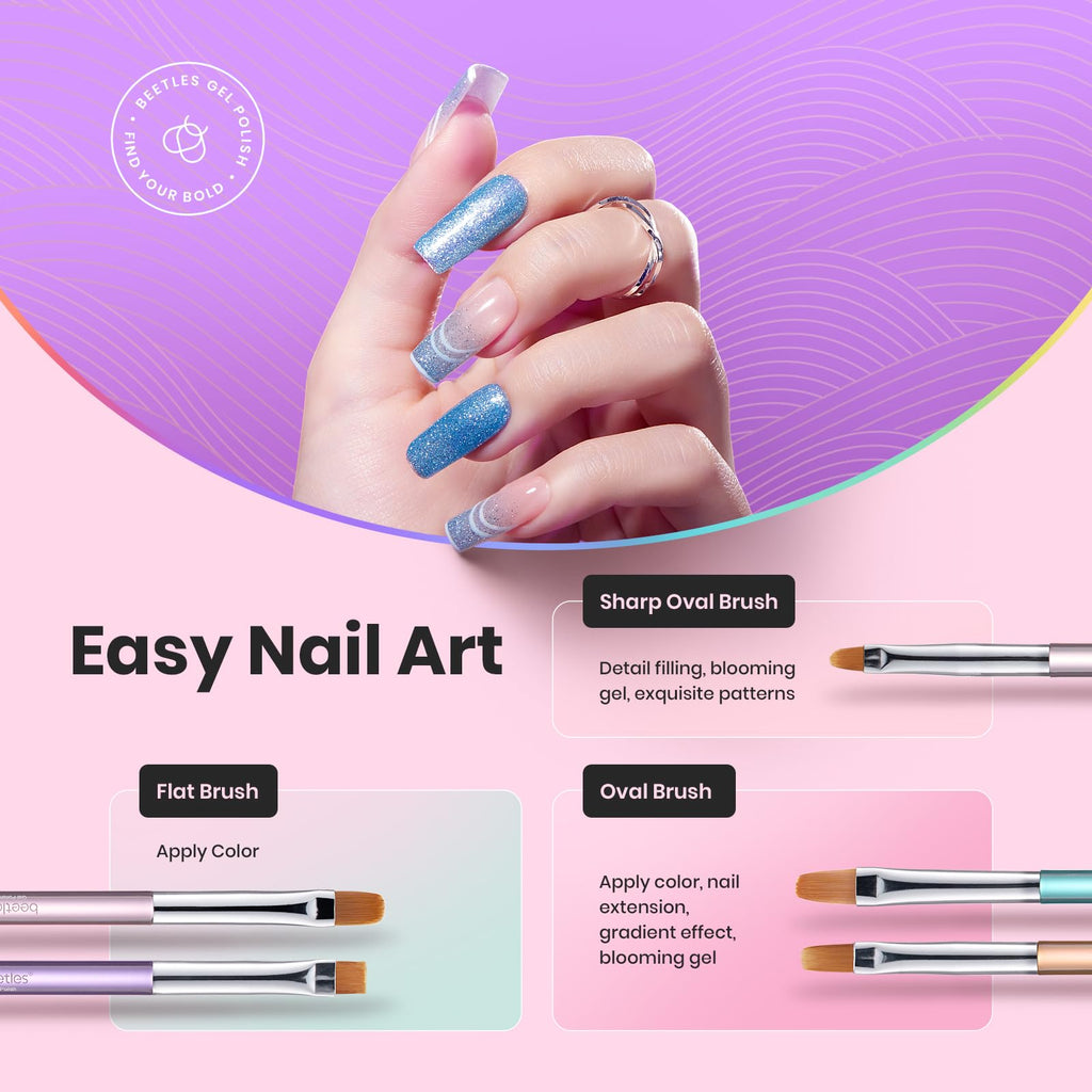 Beetles (5 diff packs ) Nail Art Brushes, Dotting Tools, Nail Art Pens, Dust Brush, Striping Liner Fingernail Drawing Pens with Palette Holder
