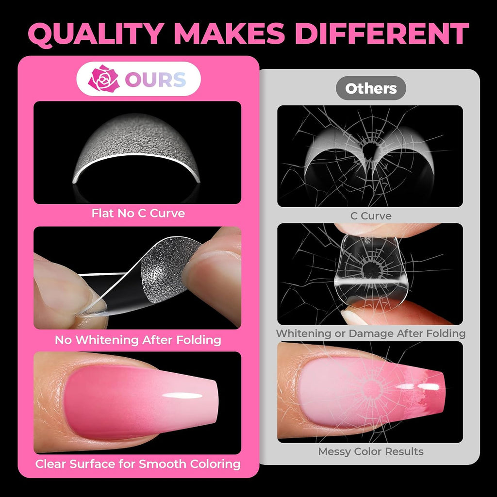 UNA GELLA Soft Gel Nail Tips, 6 Shapes + 2 Glue Options
