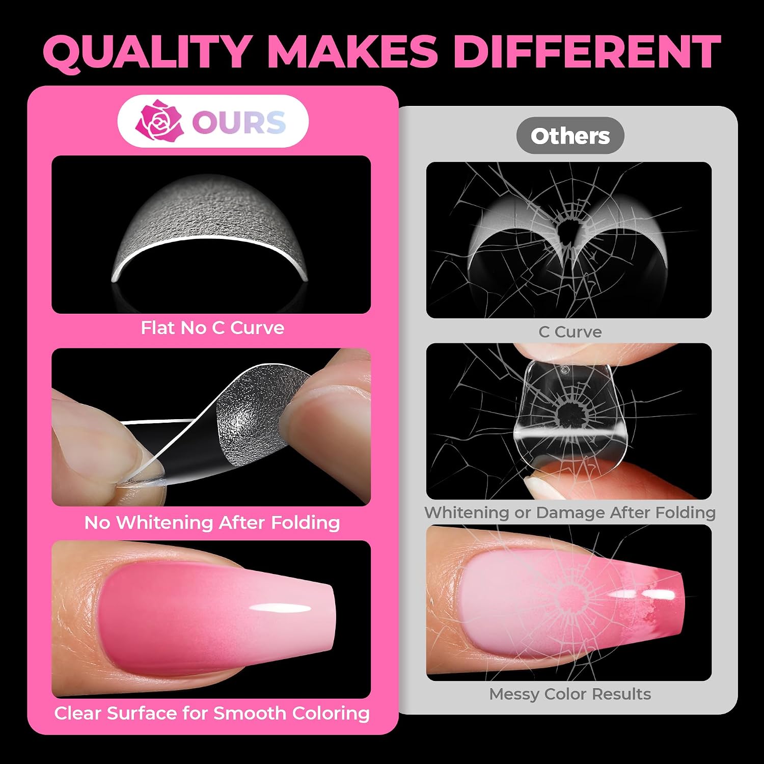 UNA GELLA Soft Gel Nail Tips, 6 Shapes + 2 Glue Options