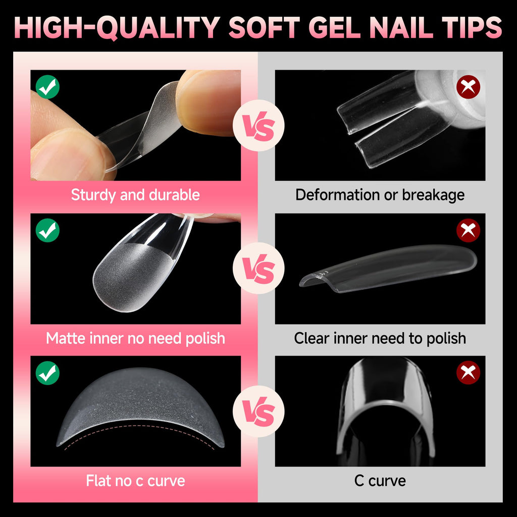 2 different options for glue , plus differnet shapes and sizes for nail tips! choose your pack !