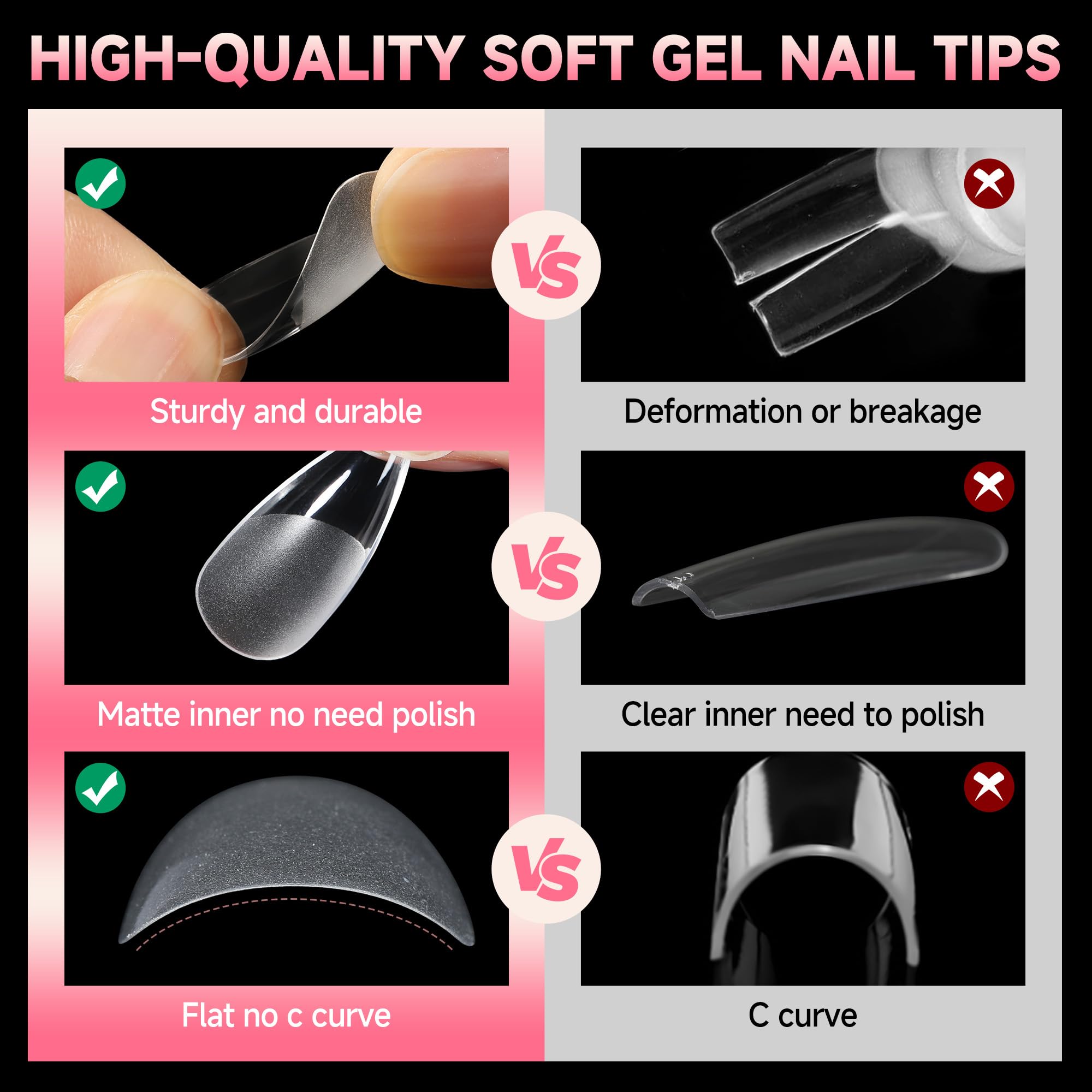 2 different options for glue , plus differnet shapes and sizes for nail tips! choose your pack !