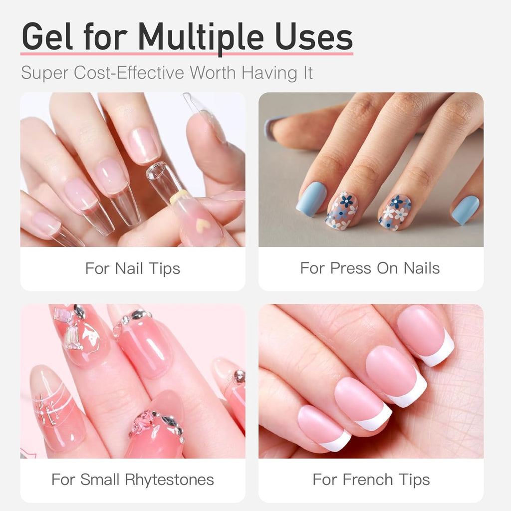 CurvLife Semi-Solid Nail Glue, 15g for Press-On Nails, No lamp required