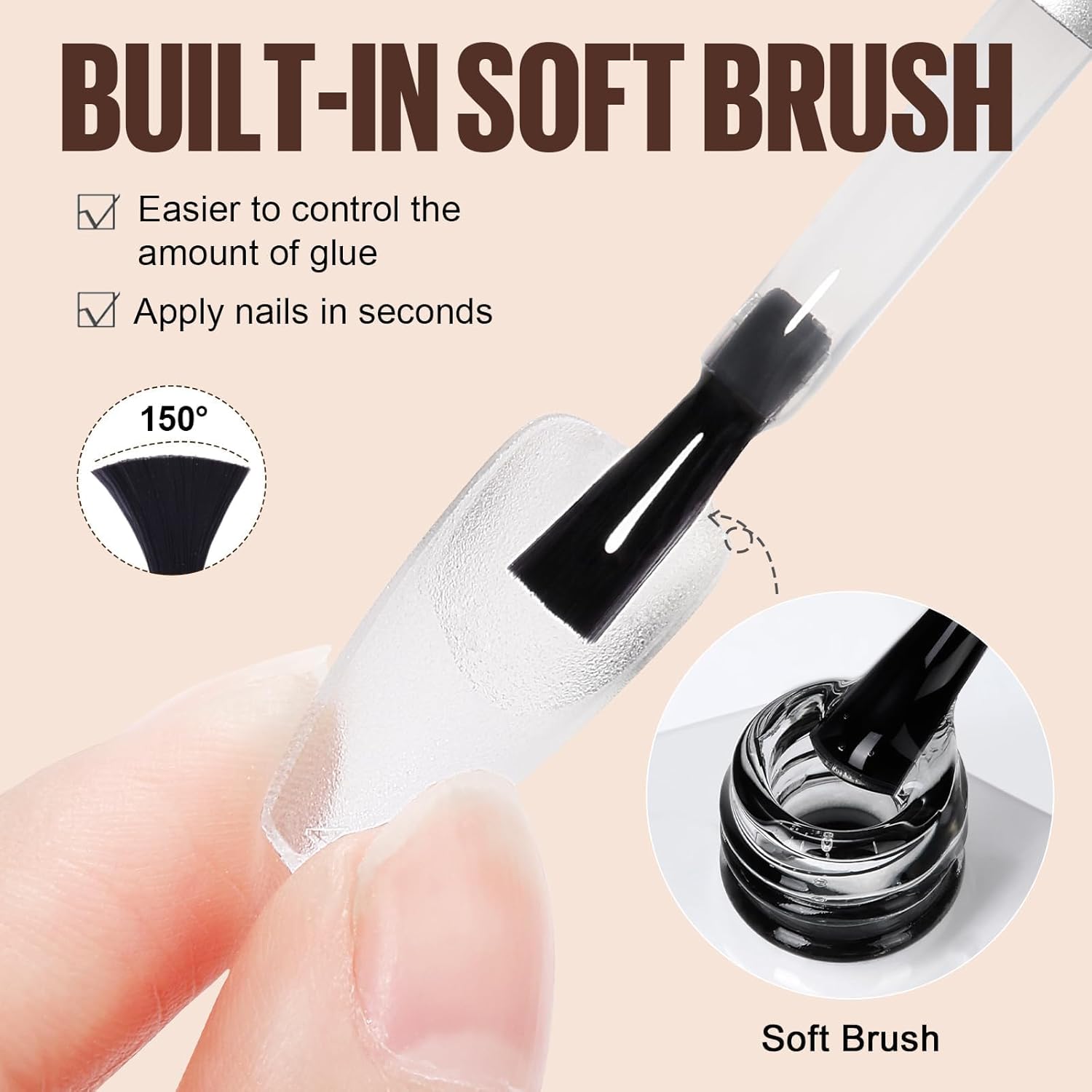 TOMICCA Gel Nail Glue for Nail Tips  plus 4 different packs for nail tips - 15ml Super Strong Nail Glue Compatible with Acrylic Nails,Soft Gel Nail Tips and Press On Nails, UV/LED Curing,