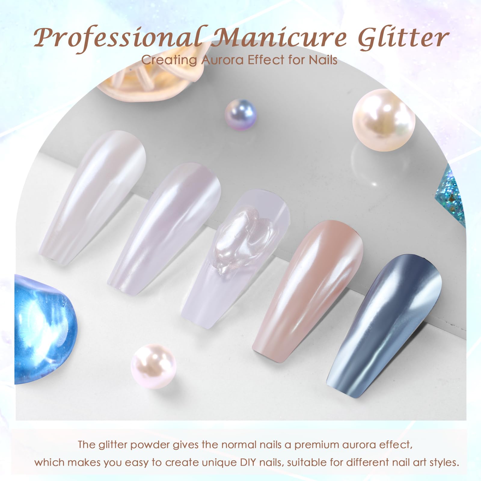 Laza Mermaid Pearl Chrome powder , 3 different options