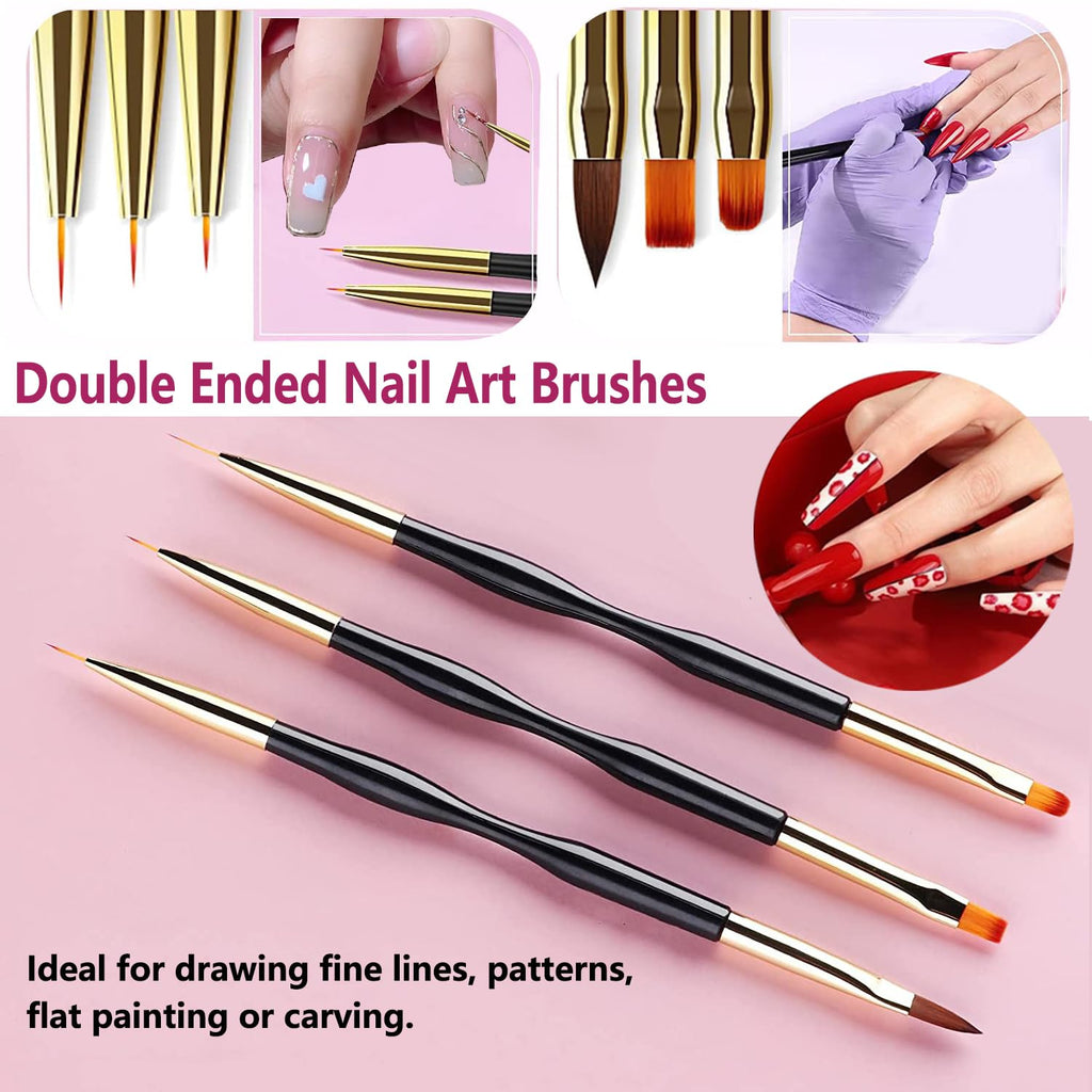 MUSILAN 31pcs Nail Art Brushes and Nail Art Tools Set, Nail Dotting Tools, Acrylic Nail Brush, Striping Nail Art Brushes for Long Lines, Nail Drawing Pen For Salons & Home DIY Manicure Nail Design