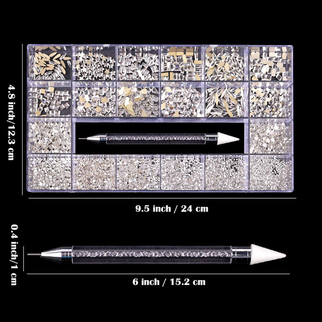 Nail Art Kit: 240 Special Shape & 2194 Flatback Rhinestones for Nails, ( 8 diff packs )