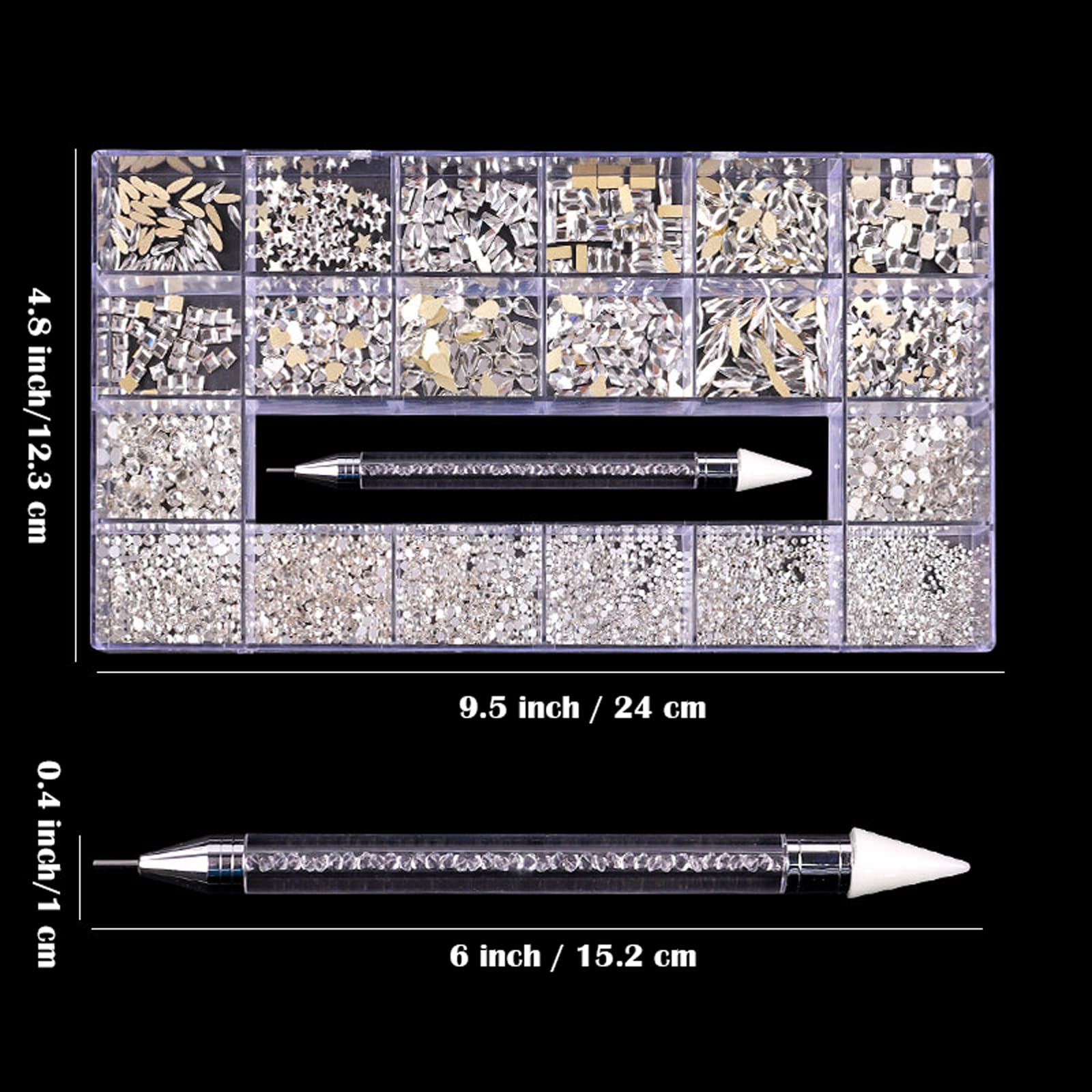 Nail Art Kit: 240 Special Shape & 2194 Flatback Rhinestones for Nails, ( 8 diff packs )