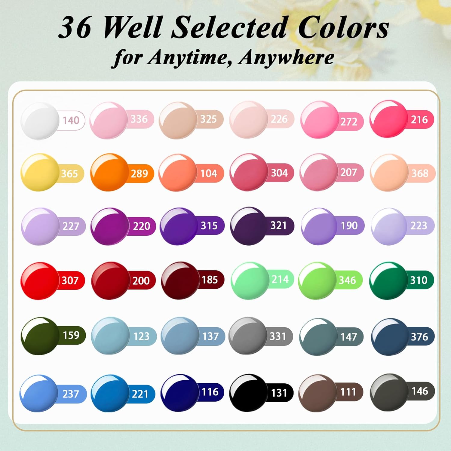 PHOENIXY 56 Pcs 108 Effect Gel Nail Polish with U V Light 48W Base Glitter Top Coat Kit