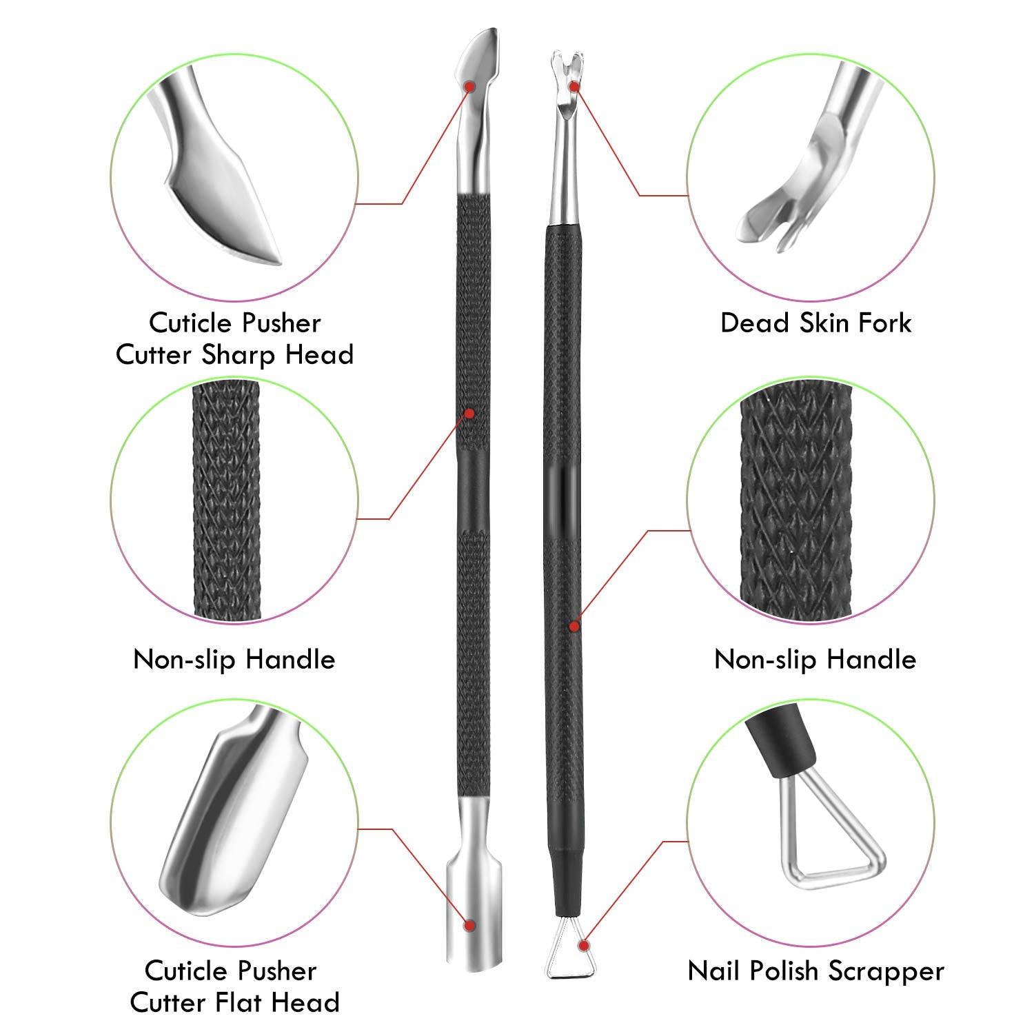 ( 6 diff options )Cuticle Trimmer with Cuticle Pusher,  Cuticle Remover, Scissor and Triangle Cuticle Nail Pusher