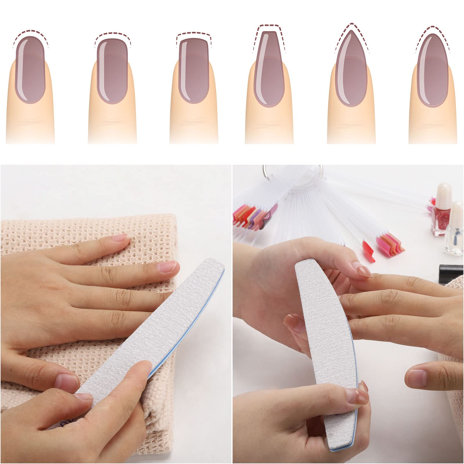 different packs ,  Nail Files ,  Grit Double Sided Emery Boards Coarse and Medium Nail File for Acrylic Nails
