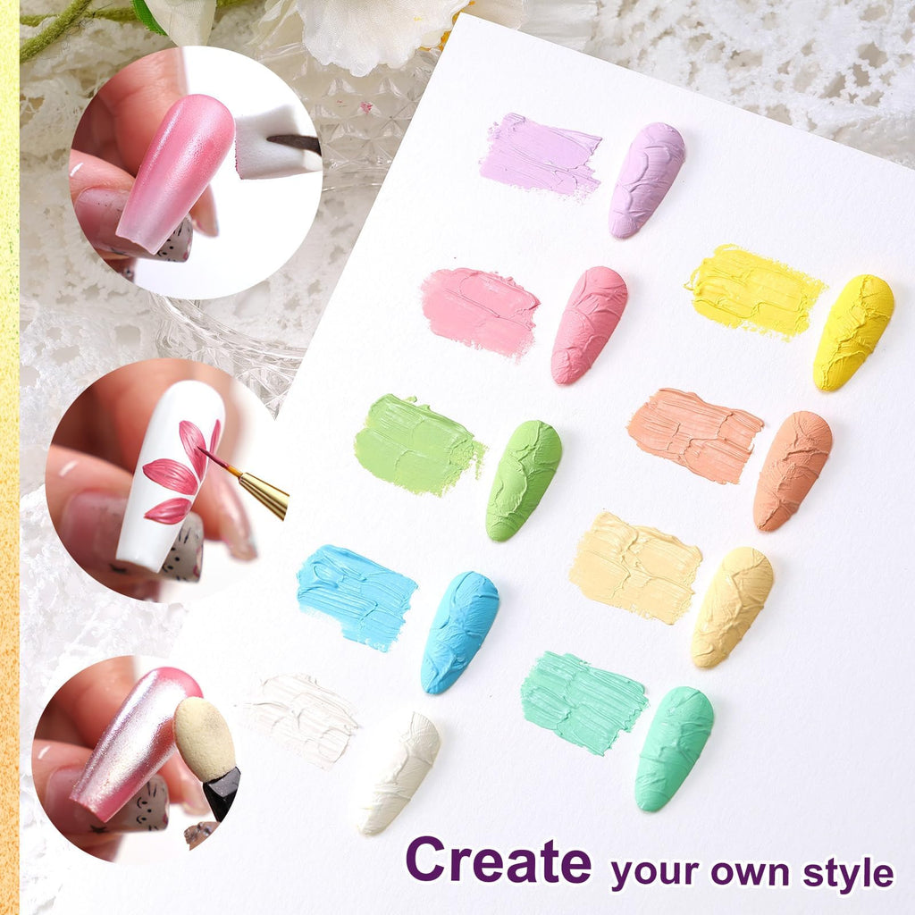Gradient Painting Gel,(plenty of diff combinations!) 9 Colors Ombre Gel Nail Polish with 100Pcs Nail Sponges &Tweezers, Sponging Gel Nail Polish for Ombre Nails