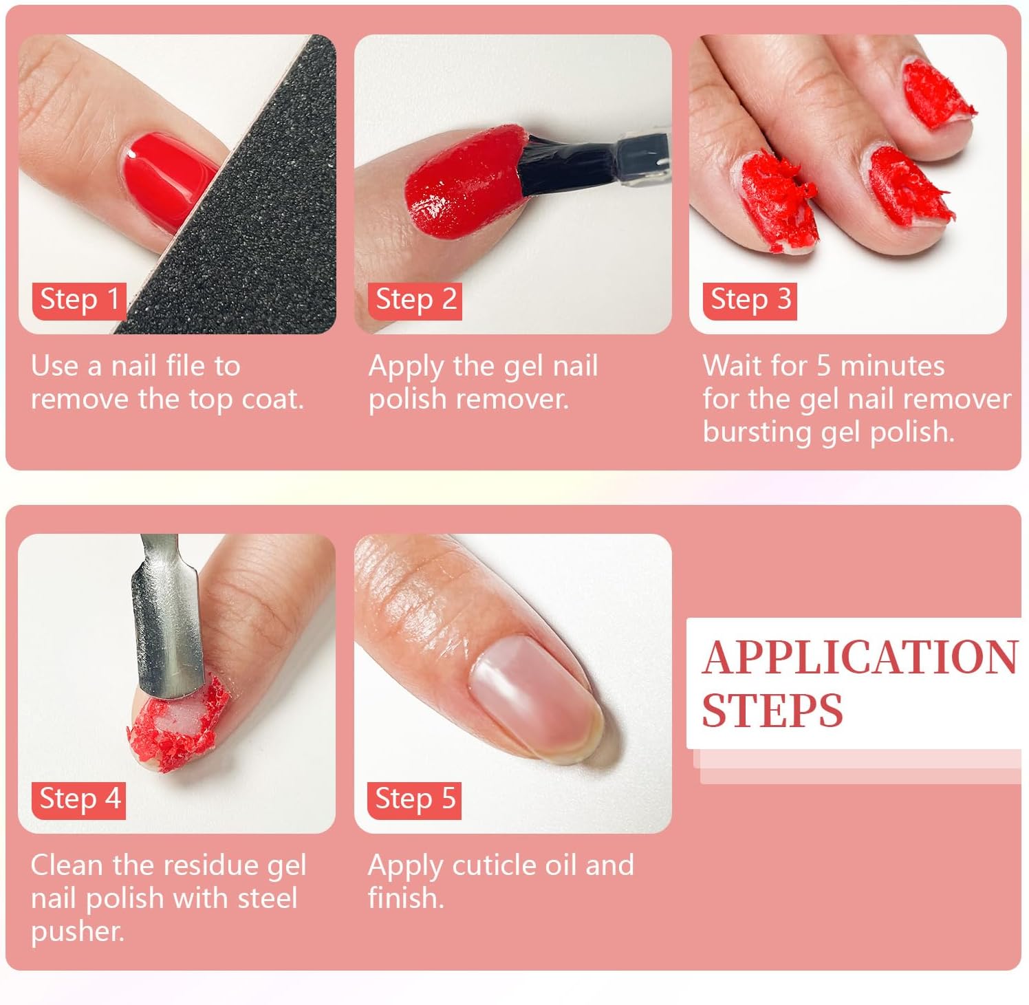 JODSONE 15ML Gel Nail Remover No Need Soaking or Wrapping Gel Remover for Nails 3-5 Minutes Easy And Quick
