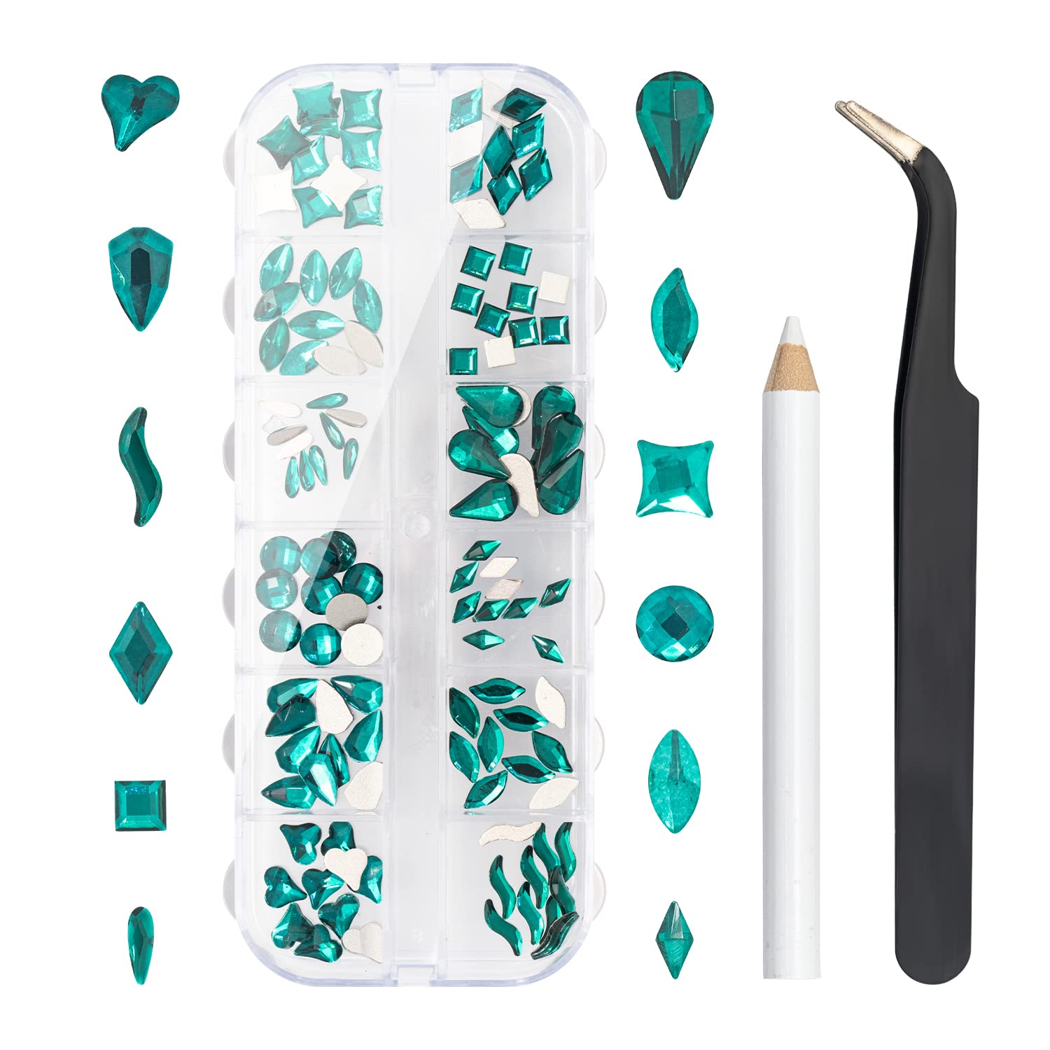 Nail Art Kit: 240 Special Shape & 2194 Flatback Rhinestones for Nails, ( 8 diff packs )