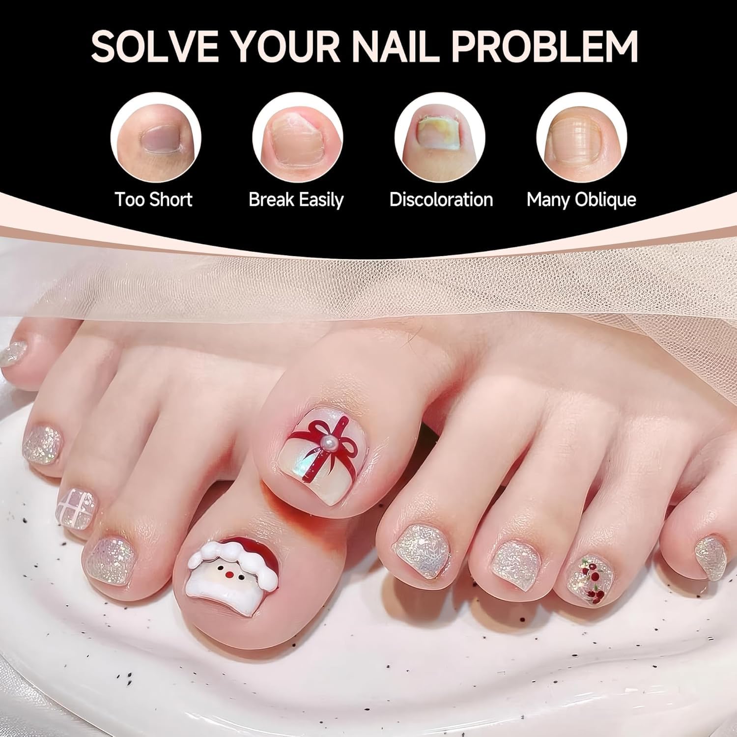 2 different options for glue , plus differnet shapes and sizes for nail tips! choose your pack !