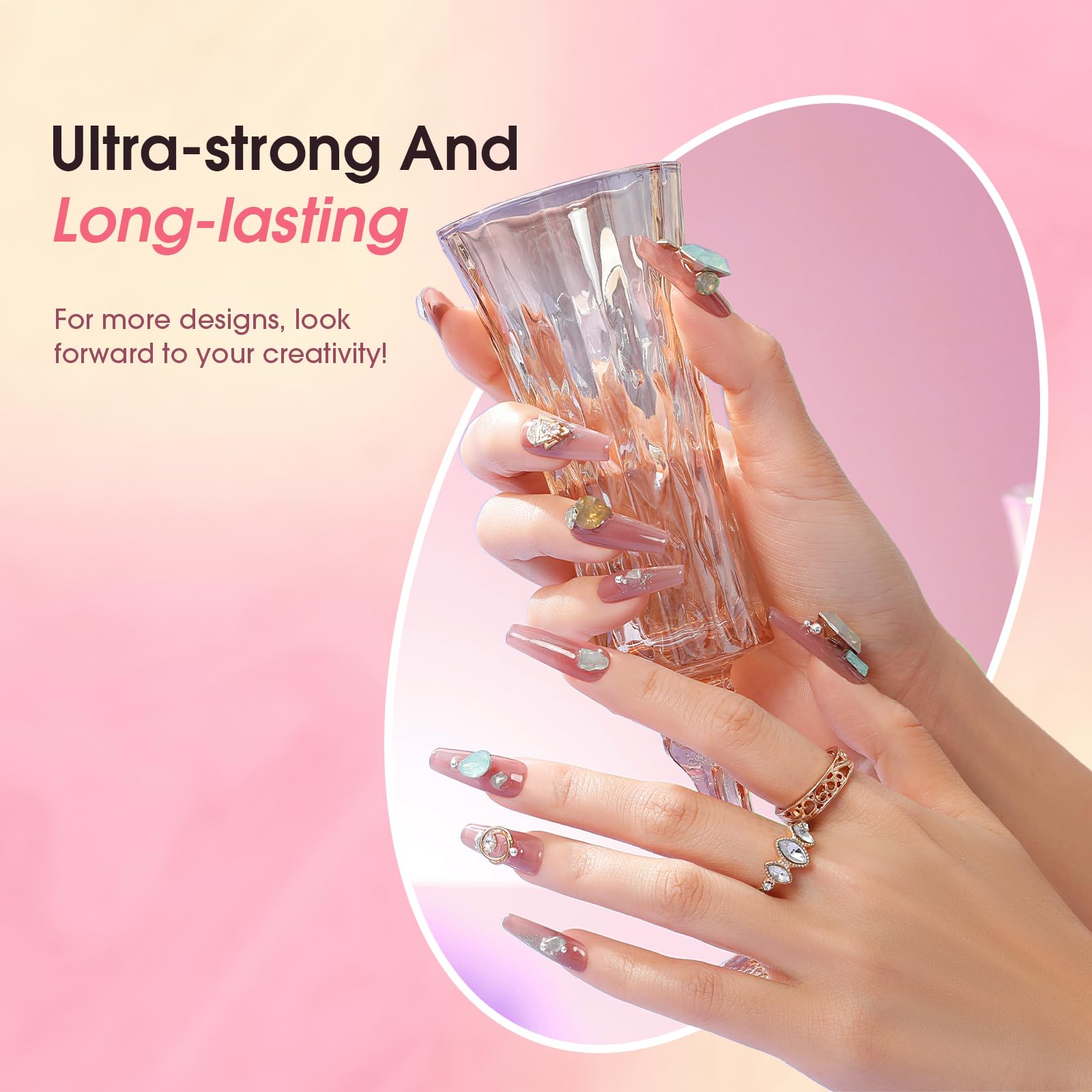 ROSALIND 4 diffr=erent packs . MINI Poly Nail Gel Kit, 8 Colors 0.34oz Each Tube. Starter Kit with Slip Solution and Mini UV Lamp, Clear Nude Purple Gels Extension Set