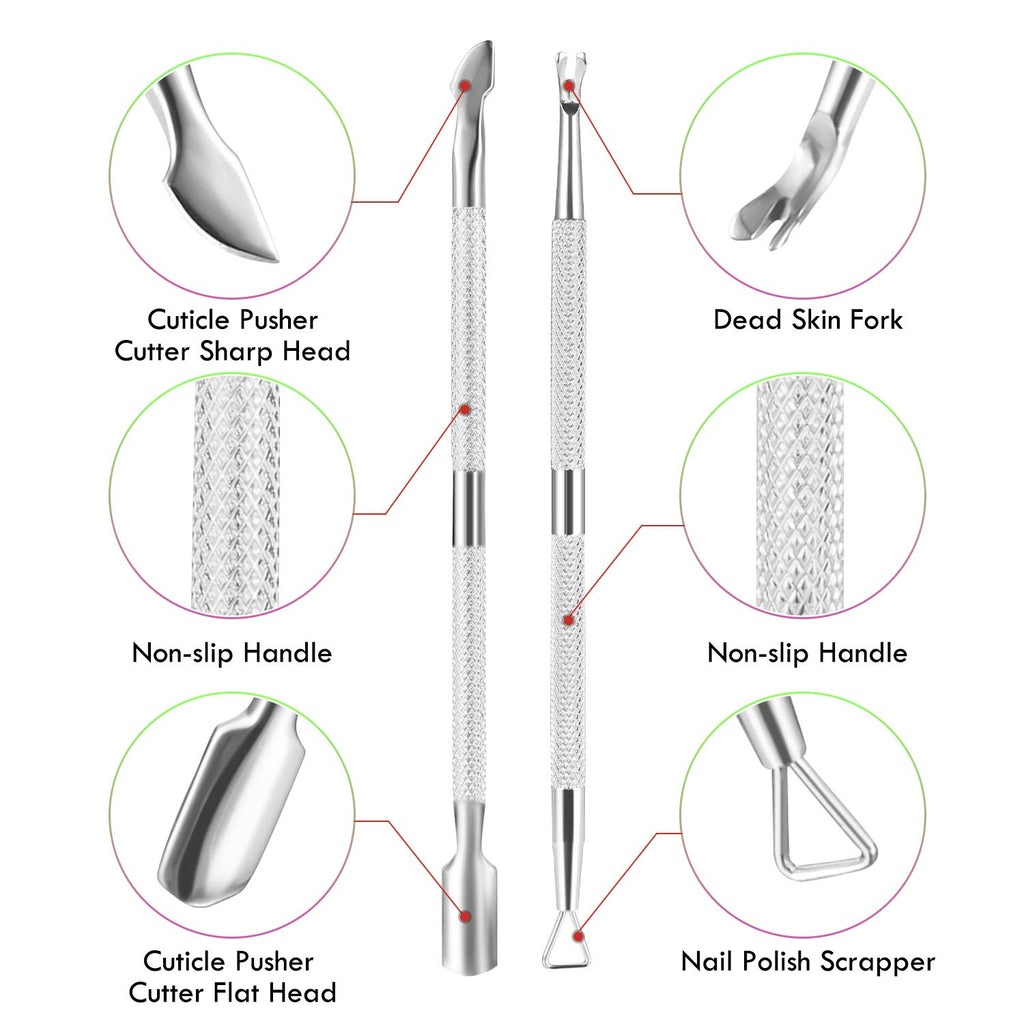 ( 6 diff options )Cuticle Trimmer with Cuticle Pusher,  Cuticle Remover, Scissor and Triangle Cuticle Nail Pusher