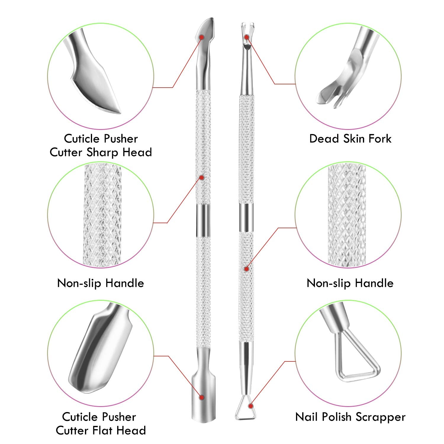 ( 6 diff options )Cuticle Trimmer with Cuticle Pusher,  Cuticle Remover, Scissor and Triangle Cuticle Nail Pusher