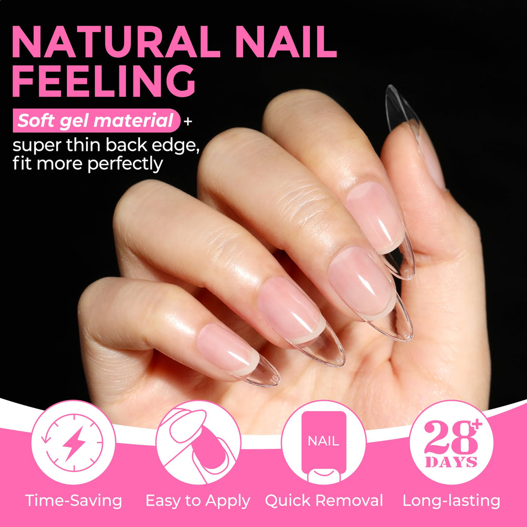 2 different options for glue , plus differnet shapes and sizes for nail tips! choose your pack !