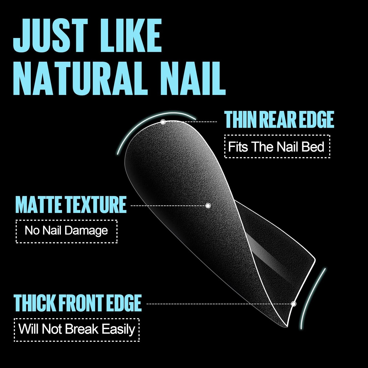 TOMICCA Gel Nail Glue for Nail Tips  plus 4 different packs for nail tips - 15ml Super Strong Nail Glue Compatible with Acrylic Nails,Soft Gel Nail Tips and Press On Nails, UV/LED Curing,