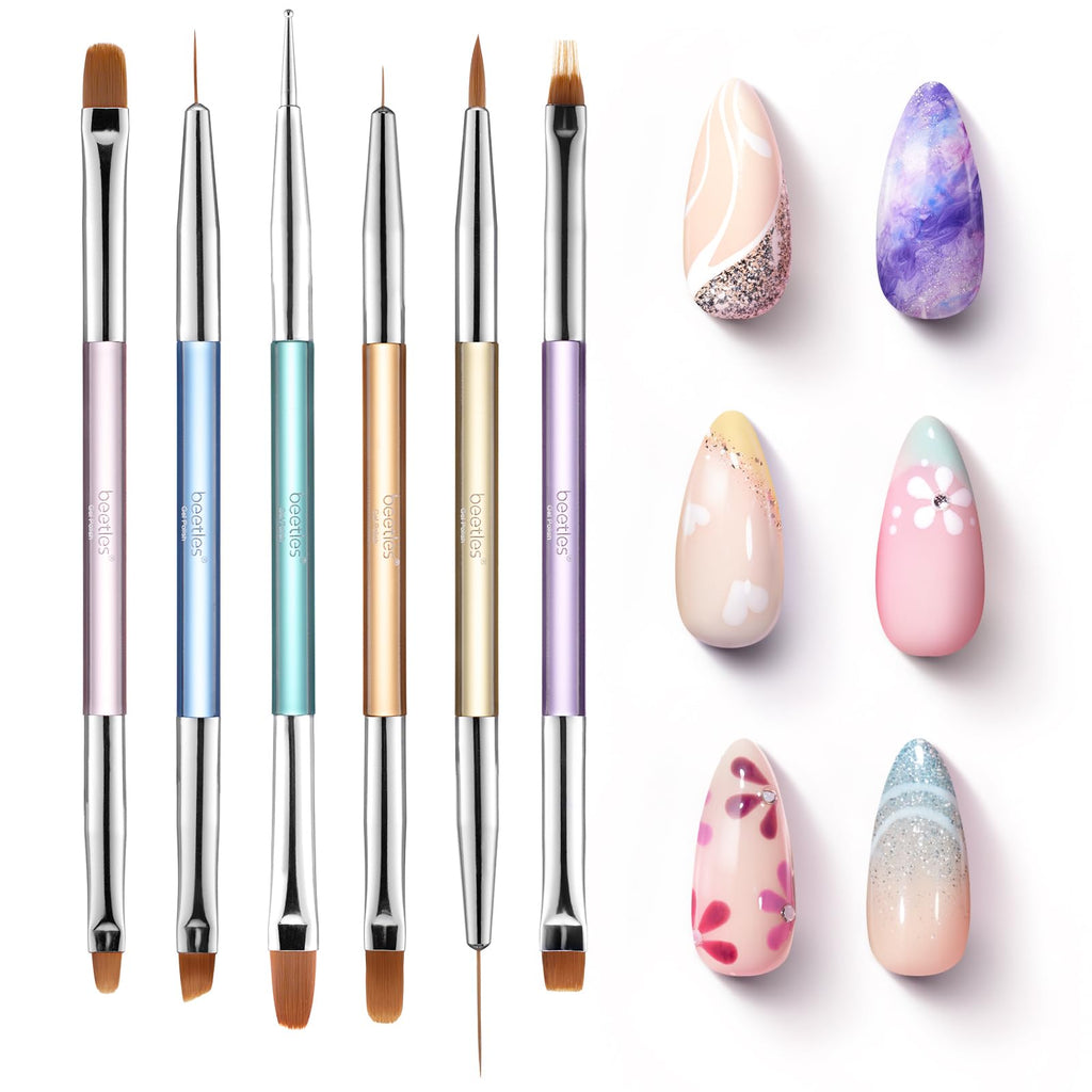 Beetles (5 diff packs ) Nail Art Brushes, Dotting Tools, Nail Art Pens, Dust Brush, Striping Liner Fingernail Drawing Pens with Palette Holder