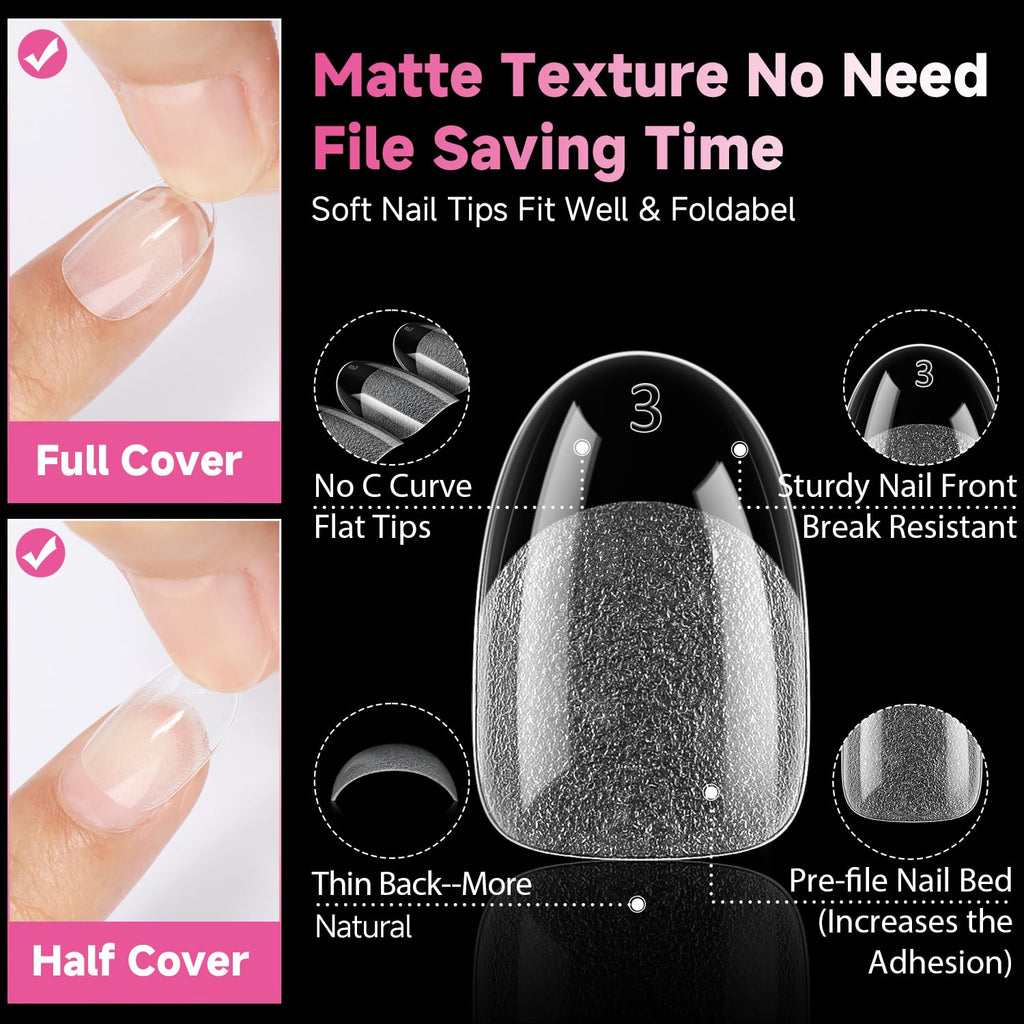 2 different options for glue , plus differnet shapes and sizes for nail tips! choose your pack !