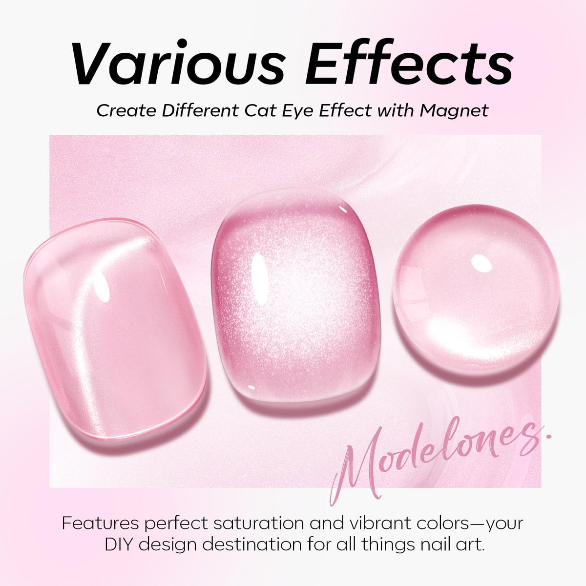 Modelones Magnetic Cat-Eye Gel Nail Polish, 11 Color Options