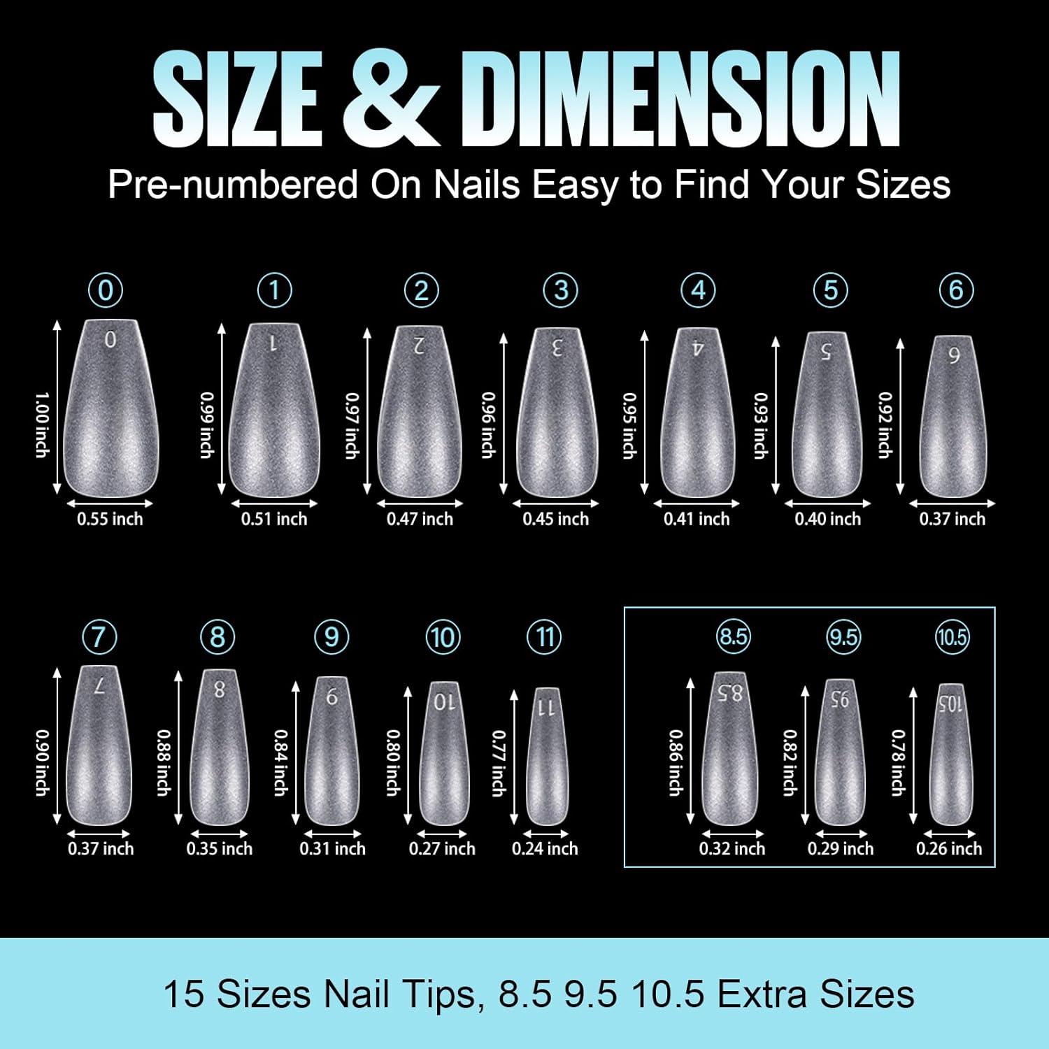 TOMICCA Gel Nail Glue for Nail Tips  plus 4 different packs for nail tips - 15ml Super Strong Nail Glue Compatible with Acrylic Nails,Soft Gel Nail Tips and Press On Nails, UV/LED Curing,