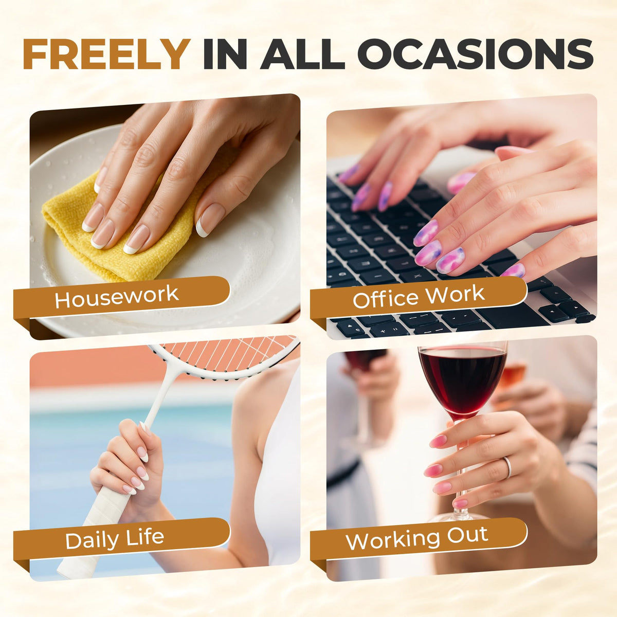 UNA GELLA Soft Gel Nail Tips, 6 Shapes + 2 Glue Options