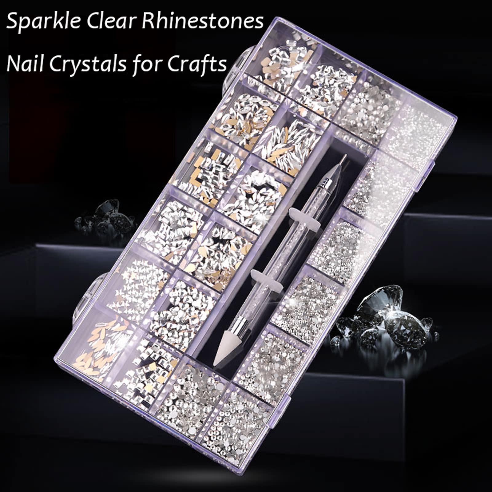 Nail Art Kit: 240 Special Shape & 2194 Flatback Rhinestones for Nails, ( 8 diff packs )