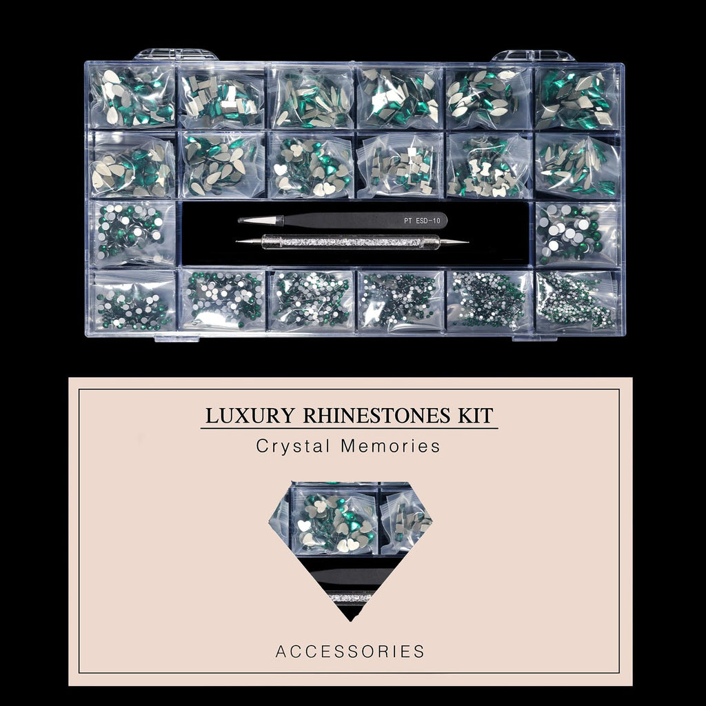 (5 diff packs ) 12 Types of 600  Diamonds + 2500 Flat Rhinestones Mix 20 Styles Flatback Stones Set + Tweezers + Drill Pen