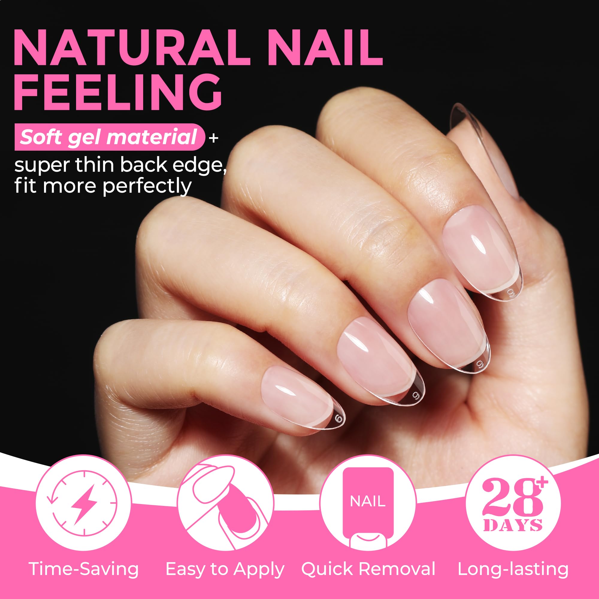 2 different options for glue , plus differnet shapes and sizes for nail tips! choose your pack !