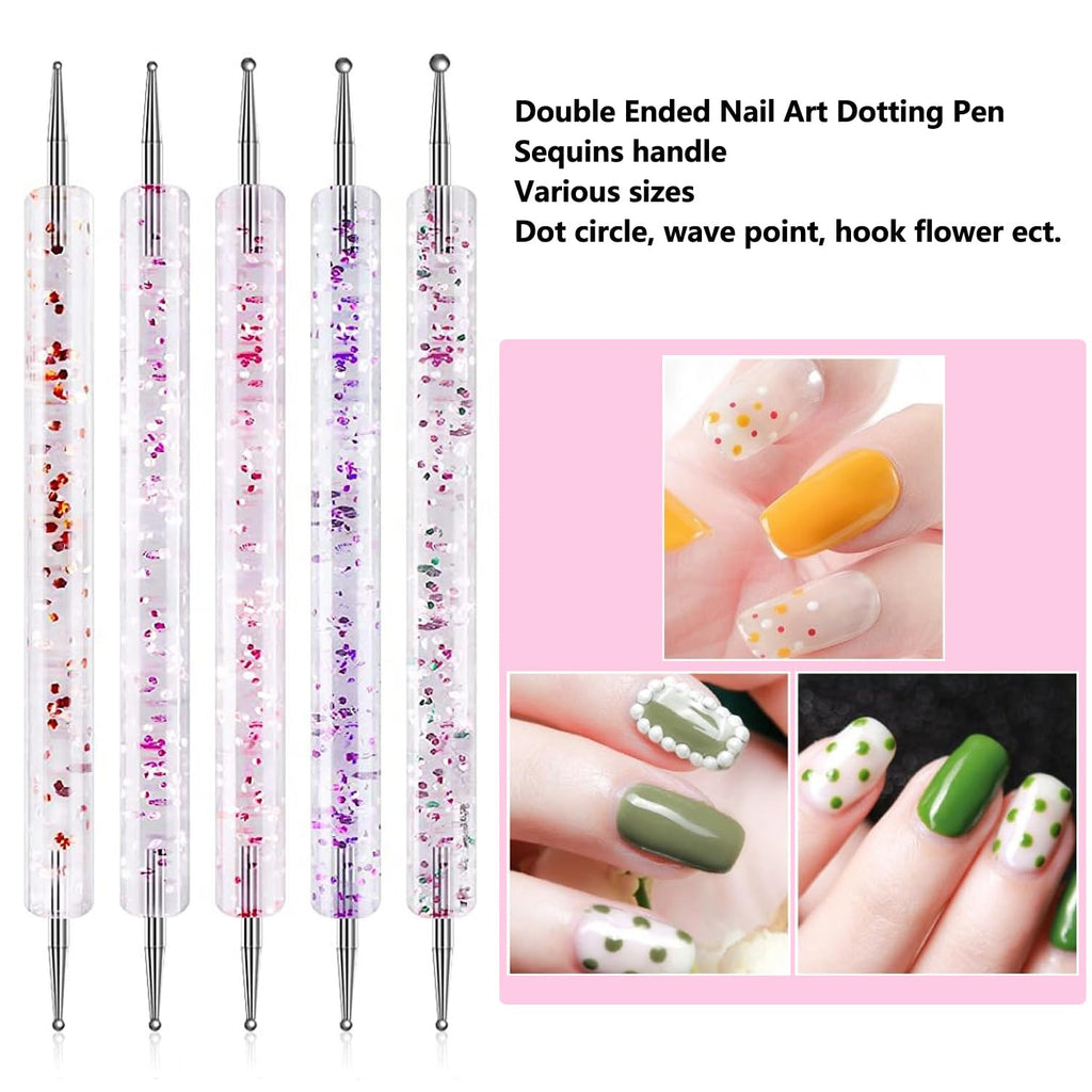 MUSILAN 31pcs Nail Art Brushes and Nail Art Tools Set, Nail Dotting Tools, Acrylic Nail Brush, Striping Nail Art Brushes for Long Lines, Nail Drawing Pen For Salons & Home DIY Manicure Nail Design