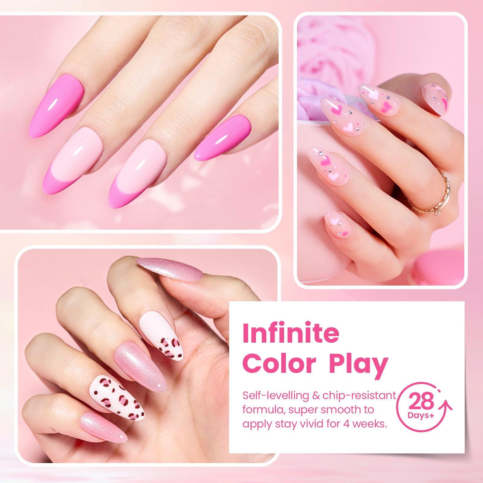 16 diff packs . Beetles GelNail Polish Kit, 20 Colors Soak Off Gel Polish with 1 Base Coat 1 Glossy & 1 Matte Top Coat