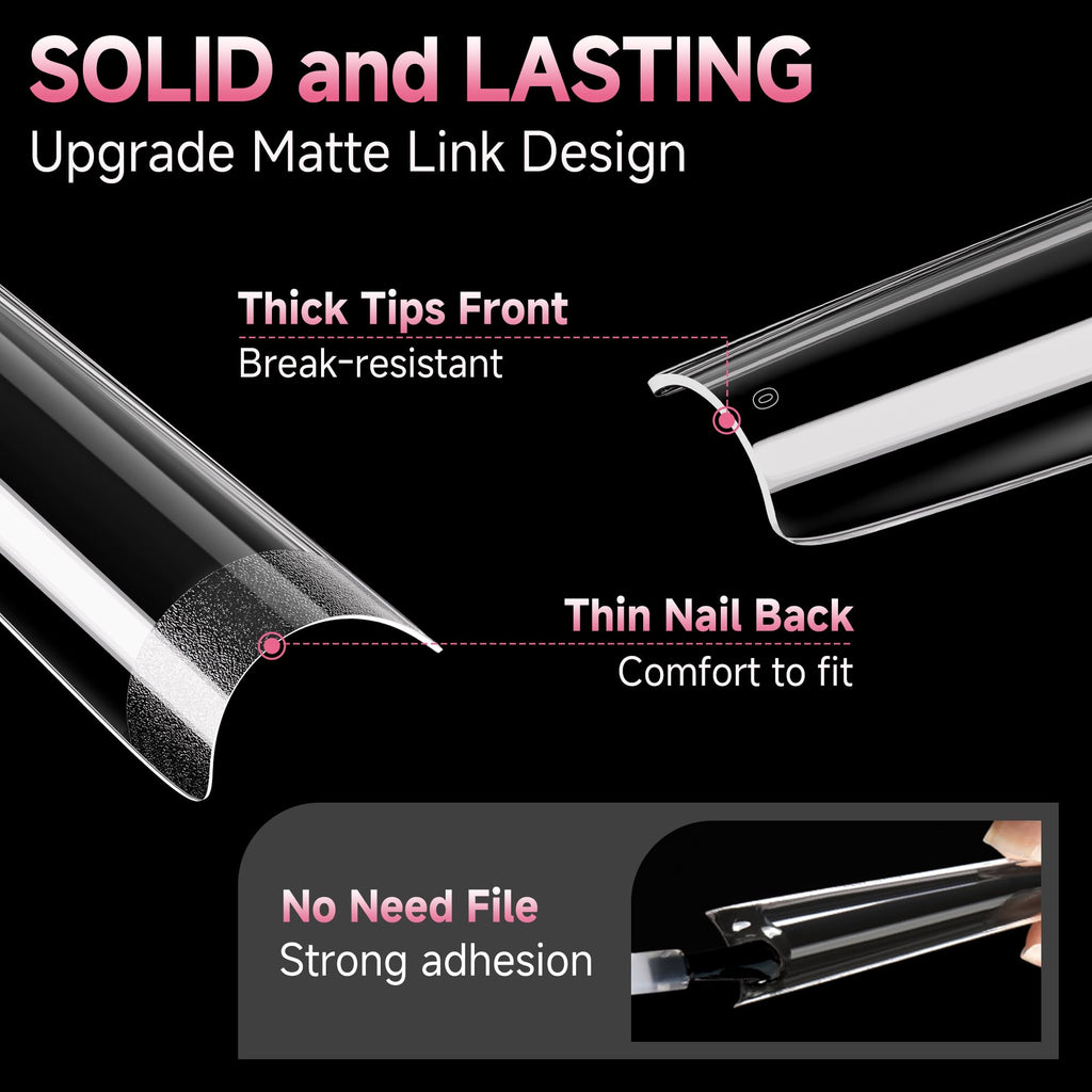 2 different options for glue , plus differnet shapes and sizes for nail tips! choose your pack !