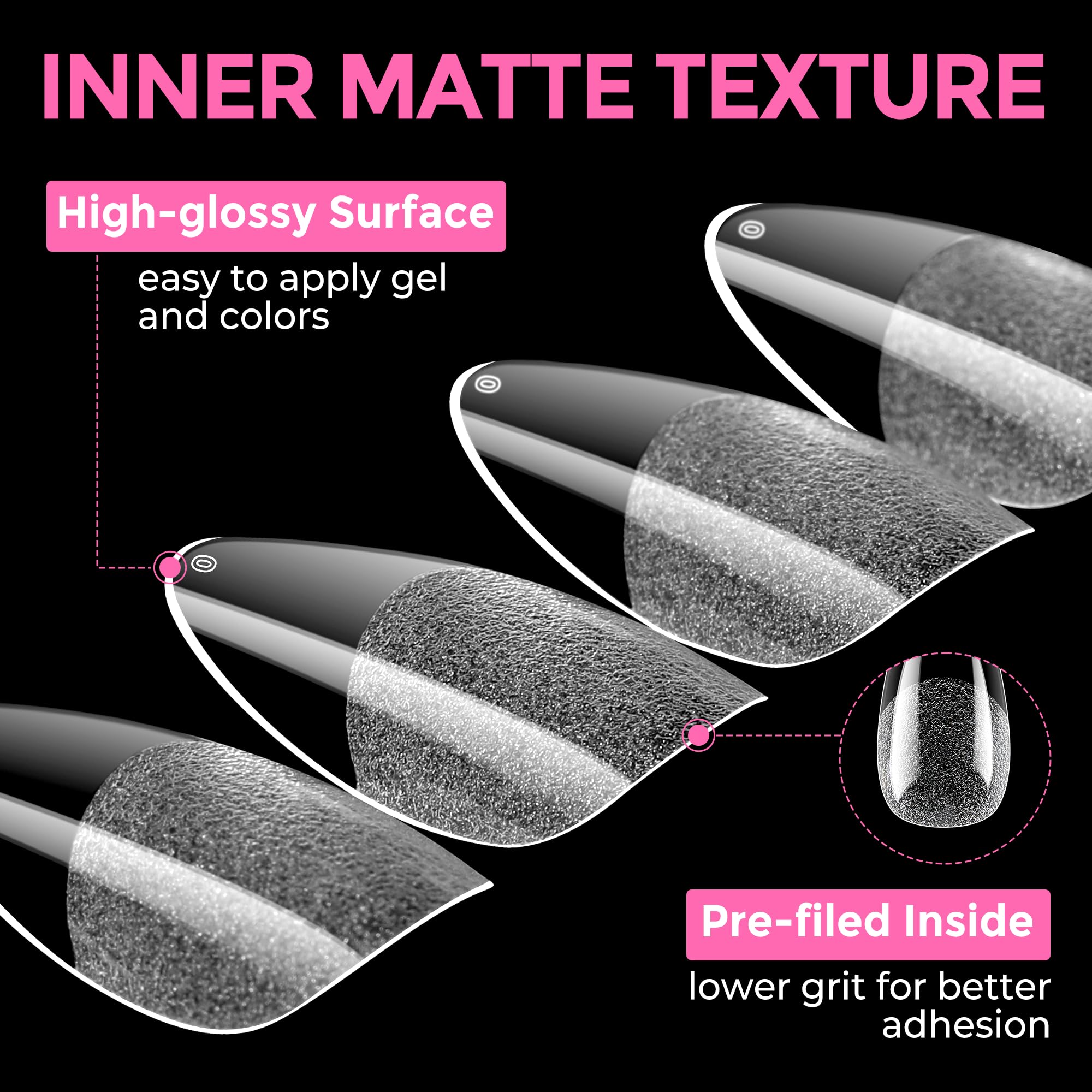 2 different options for glue , plus differnet shapes and sizes for nail tips! choose your pack !