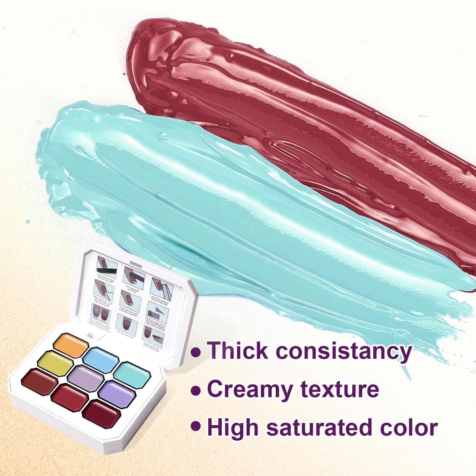 Gradient Painting Gel,(plenty of diff combinations!) 9 Colors Ombre Gel Nail Polish with 100Pcs Nail Sponges &Tweezers, Sponging Gel Nail Polish for Ombre Nails
