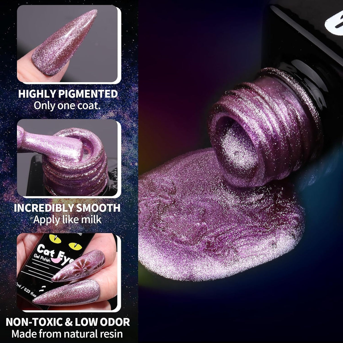 Clara Colors Cat-Eye Gel Polish Kit, 20 Colors with 48W UV Lamp