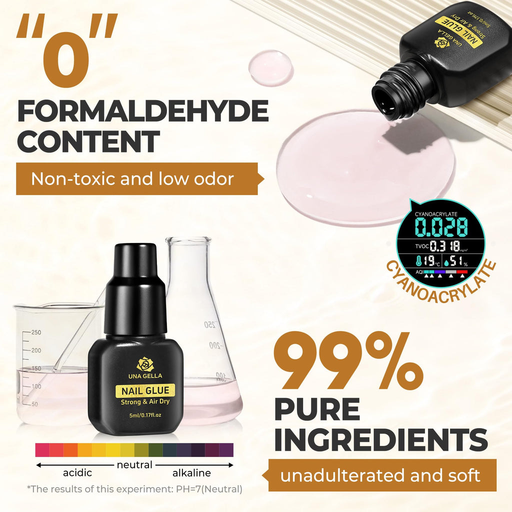 UNA GELLA Soft Gel Nail Tips, 6 Shapes + 2 Glue Options