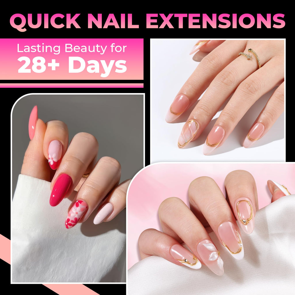 UNA GELLA Soft Gel Nail Tips, 6 Shapes + 2 Glue Options