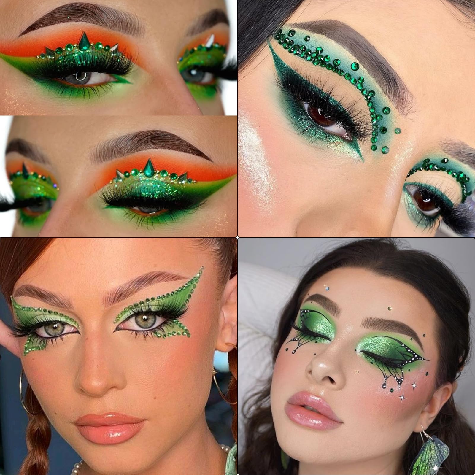 (5 diff packs ) 12 Types of 600  Diamonds + 2500 Flat Rhinestones Mix 20 Styles Flatback Stones Set + Tweezers + Drill Pen