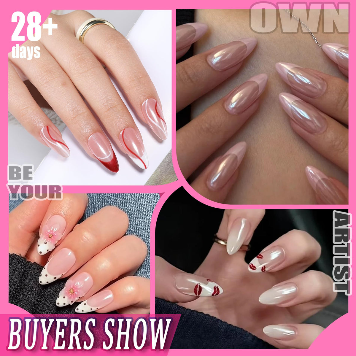 UNA GELLA Soft Gel Nail Tips, 6 Shapes + 2 Glue Options