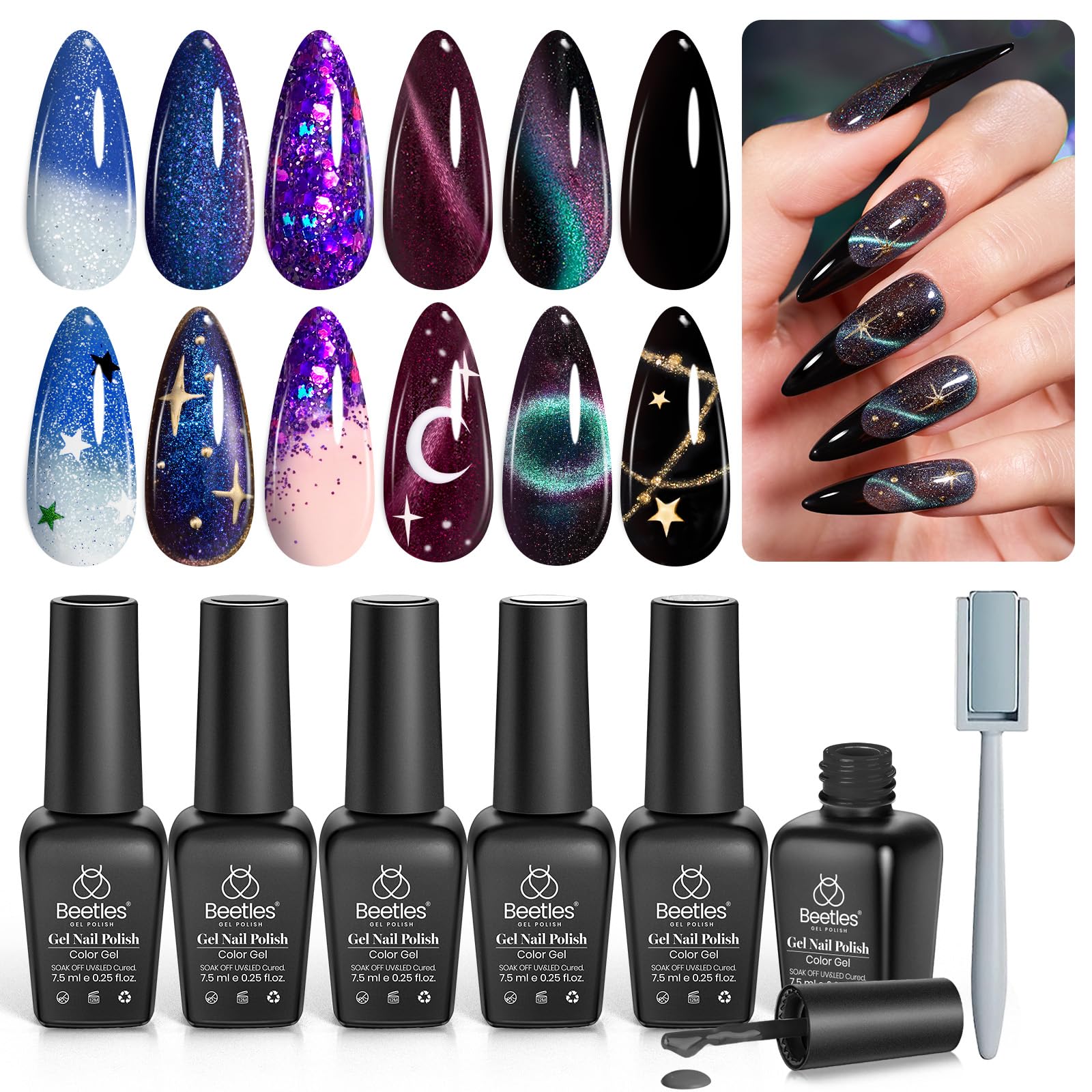 Beetles Gel Nail Polish Kit, ( 16 diff combinations and prices) 20 Colors Soak Off Gel Polish with 1 Base Coat 1 Glossy & 1 Matte Top Coat